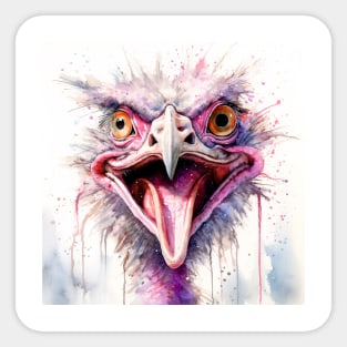 Crazy Ostrich Sticker